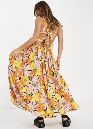 Бавовняна довга сукня сарафан бавовна asos длинное хлопковое миди платье хлопок