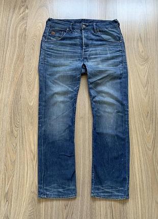 Мужские голубые джинсы g-star raw grayson straight