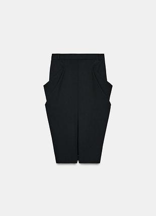 Спідниця жіноча zara чорна класична спідниця міді м