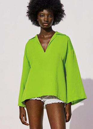 Яскрава сорочка з льону zara