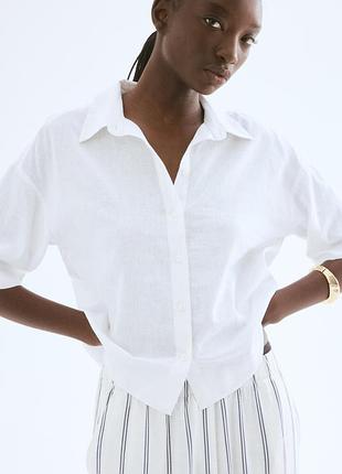Рубашка льняная h&amp;m