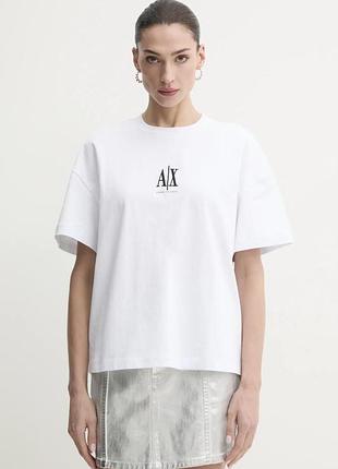 Біла бавовняна футболка оверсайз armani exchange оригінал