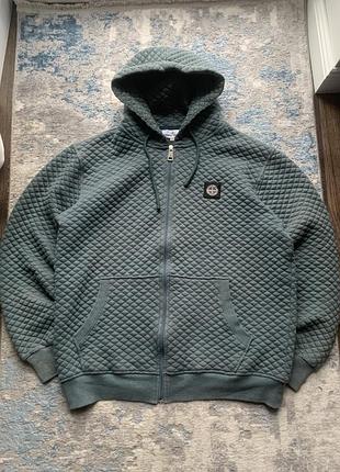 Зип-худи в стиле stone island / свитшот на замке / стеганая кофта