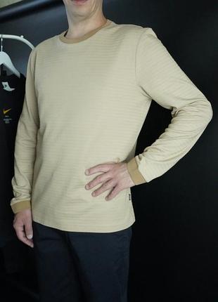 Чоловічій преміум лонгслів оригінал boss talley 40 men’s long sleeve light brown/beige | розмір l