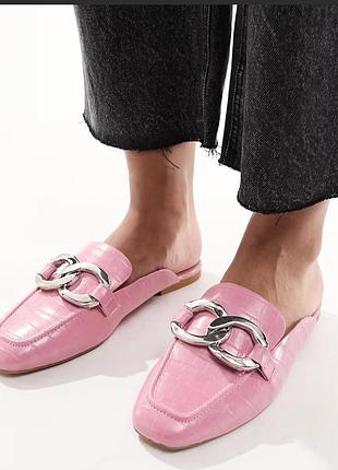 Жіночі рожеві мюлі asos design