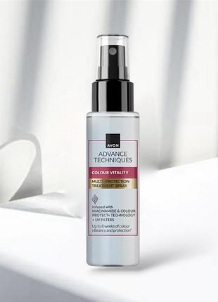 Мультизахисний спрей для фарбованого волосся «сяйво кольору», avon 100 мл