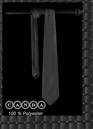 Брендова краватка canda made for c&amp;a жакардова фактурна чоловіча класична щільна картата ширина 9.5 см