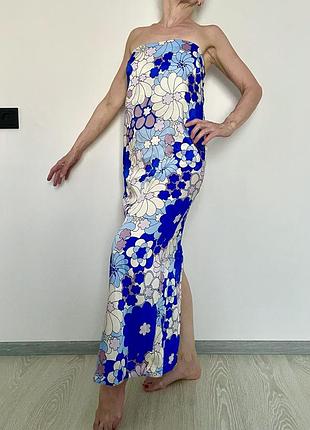 Zara жіноча, нова, ексклюзивна сукня-сарафан з розпоріхом, з красивим прінтом