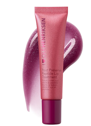 Пептидний бальзам для губ з шимером ole henriksen "lingonberry jam glimmer" pout preserve peptide lip treatment glimmers, 12 мл