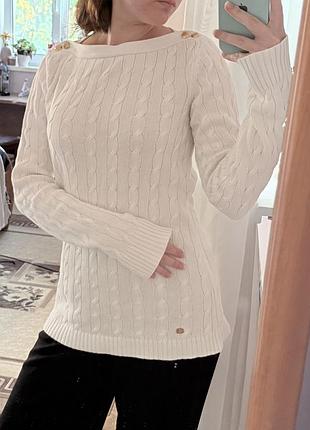 Светр lauren ralph lauren білий із золотими акцентами