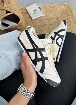 Женские бежевые кроссовки asics onitsuka tiger beige black х ассикс 39