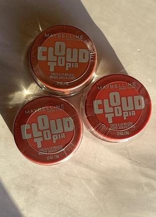 Новинка румʼяна-мус для щік і губ maybelline new york cloudtopia lip & cheek mousse