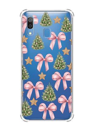 Чехол с утолщёнными углами на samsung galaxy a30 (2019) / a20 (2019) рождественский фон (принт 427)
