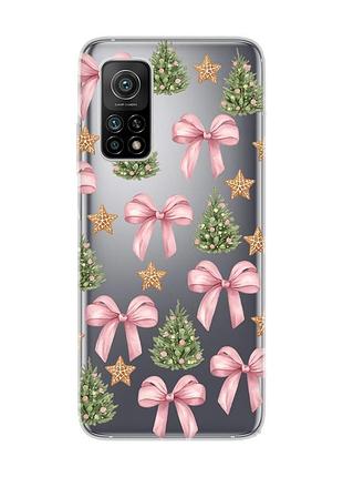 Прозрачный чехол на xiaomi mi 10t/mi 10t pro рождественский фон (принт 427)
