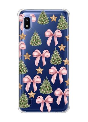 Чехол с утолщёнными углами на samsung galaxy a10 (2019)/a105 рождественский фон (принт 427)