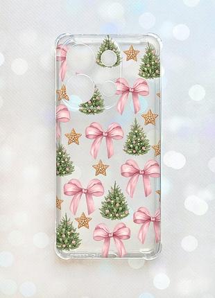 Чохол з потовщеними кутами на xiaomi redmi note 13 4g різдвяний фон (принт 427)