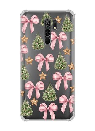 Чохол з потовщеними кутами на xiaomi redmi 9 різдвяний фон (принт 427)