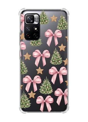 Чехол с утолщёнными углами на xiaomi redmi note 11 5g рождественский фон (принт 427)