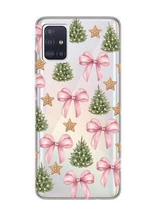 Прозрачный чехол на samsung galaxy a71/a715 рождественский фон (принт 427)