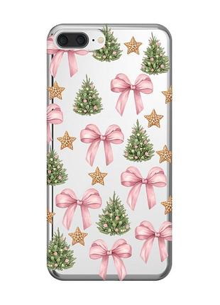 Прозорий чохол на iphone 7 plus / 8 plus різдвяний фон (принт 427)