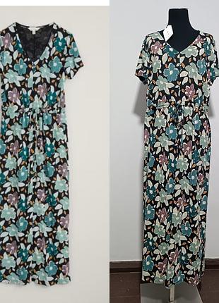 Seasalt cornwall платье-макси chy ryn jersey, uk14/us10/eu42 с пояском -затяжкой на талии новое с биркой