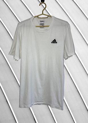 Чоловіча футболка adidas m оригінал адідас стан ідеал біла бавовняна базова класична спортивна літня з логотипом тренінг 48