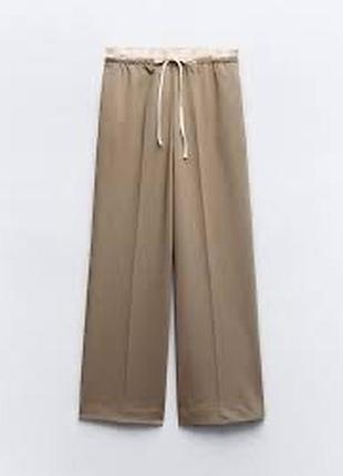 Жіночі штани zara пісочні широкі