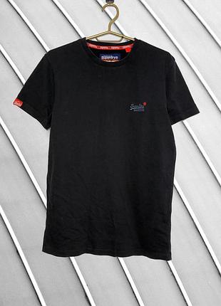 Чоловіча футболка superdry s m оригінал супердрай стан ідеал чорна бавовняна базова літня з логотипом кежуал брендова 46
