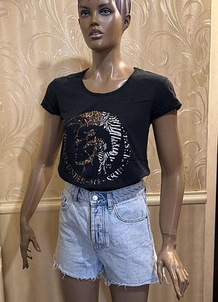 Джинсовые шорты на высокой посадке, zara, размер xs/s