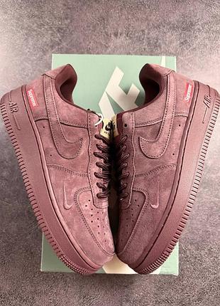 Nike air force 1 low x  supreme burgundy