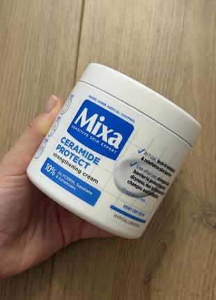 Багатофункціональний крем mixa ceramide protect, призначений для догляду за обличчям, тілом та руками., 400мл