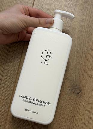 Гель для глибокого очищення з l-мигдальною кислотою mandelic deep cleanser від бренду cef lab об'ємом 500 мл