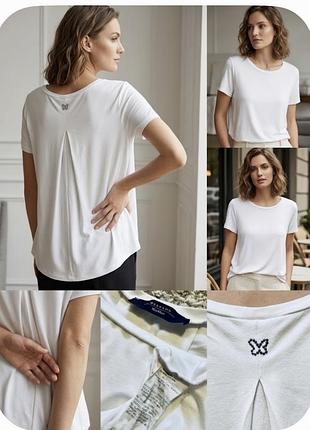 Белая базовая футболка топ свободного кроя итальянский бренд maxmara weekend оригинал размер l,м