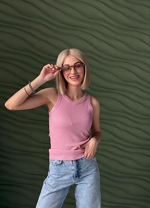 Майка жіноча в рубчик, лимонний, помаранчевий неон, фрезовий