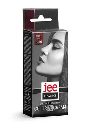 Крем-фарба для брів та вій №3.50, каштановий тм jee cosmetics