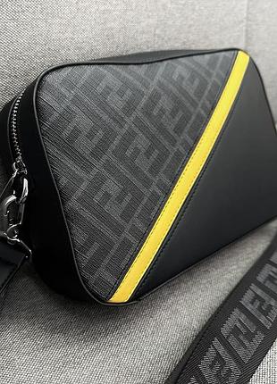 Premium сумка від fendi diagonal camera case grey fabric bag (артикул 7m0286alkafor2a)