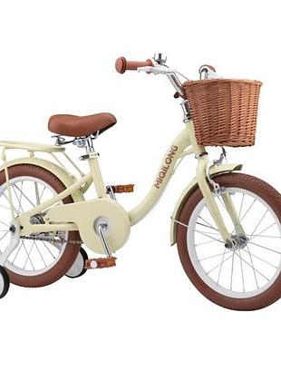 Дитячий велосипед miqilong ls 16" бежевий (rbb-ls16-beige)