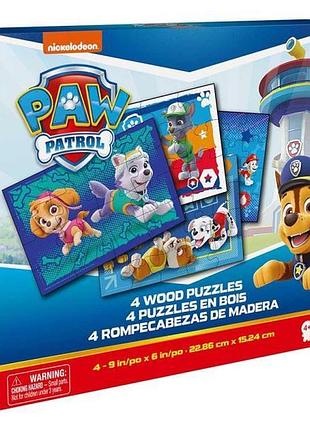 Деревянный пазл spin master щенячий патруль 4 в 1, 23 х 15 см (sm98490/6066803)
