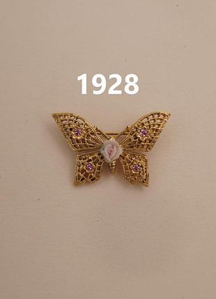Брошь бабочка винтаж 1928 кружевная