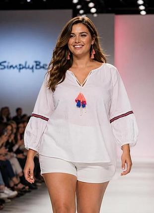 Блуза жіноча simply be біла, розмір l, 100% бавовна — класика та комфорт