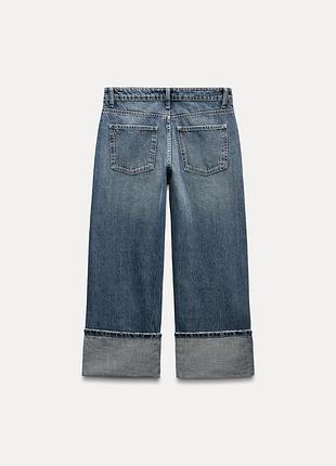 Джинси прямого крою сіро-синій денім zara 36 розмір з підкатами