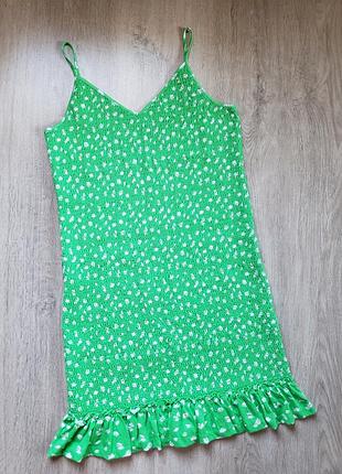 Плаття-резинка asos, сарафан в квітковий принт, натуральний 14-18 р-ру.