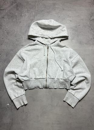 Zara сіре зіп худі коротке л розмір