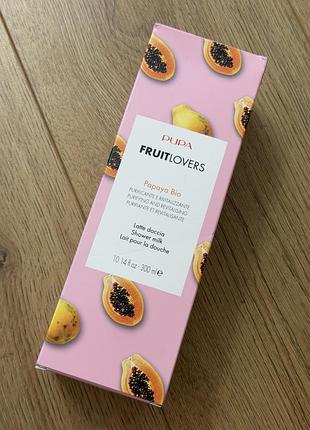 Молочко для душу pupa fruit lovers з ароматом папаї, об'ємом 300 мл.
