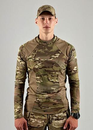 Рашгард тактичний shrapnel tactical rashguard multicam, сорочка бойова з довгим рукавом мультикам