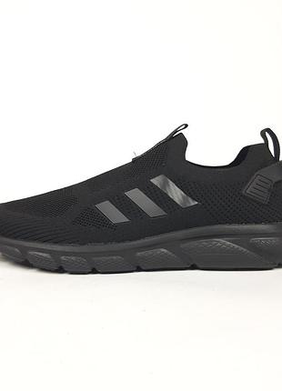 Adidas slip-on lightstreet pro flow тапкие мокасины слипоны черные 45