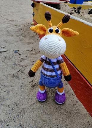 Вязана іграшка жирафик ральф ручної роботи 🦒 подарунок, що викличе щиру посмішку!