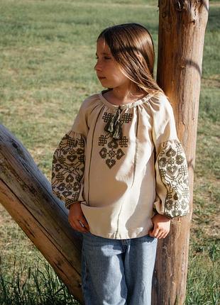 Вышиванка бровей (хаки) для девочки
