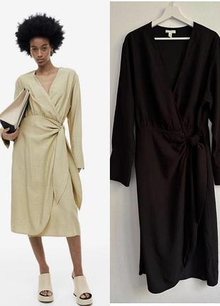 Плаття  на запах сукня чорна халат h&m