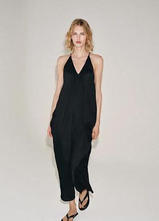 Атласное драпированное платье zw collection